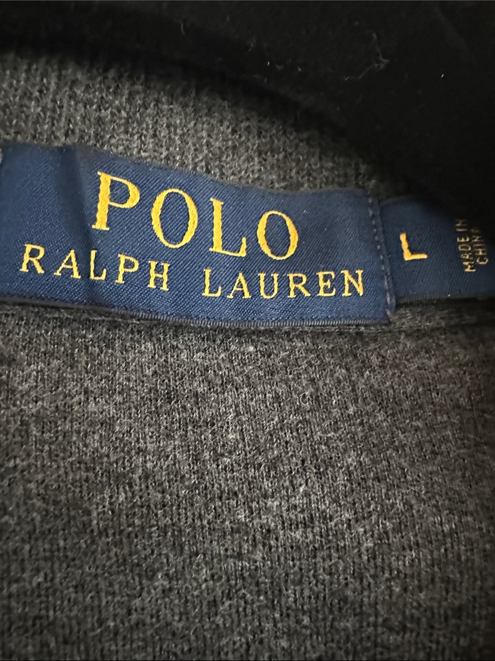 Polo Ralph Lauren Men’s Gray Quarter-Zip Sweater Size L Maroon Logo - Picture 2 of 3